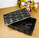 Realistic Faux Turtle Shell Print With Gold Trim Large Jewelry Trinket Box 10"L