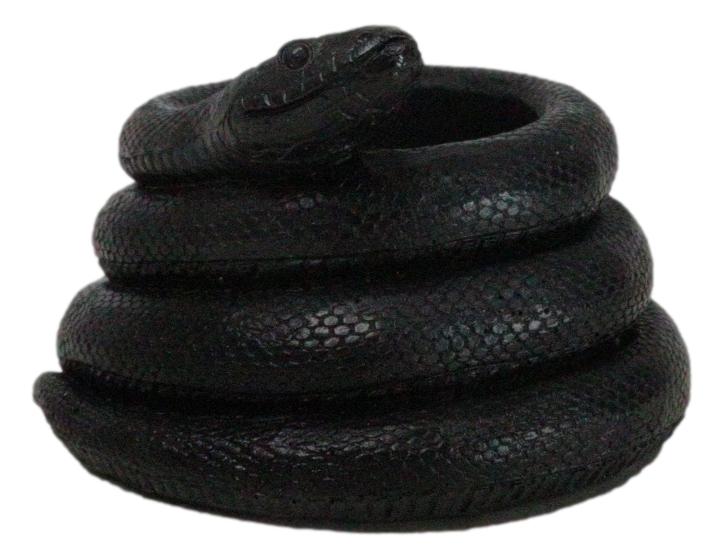 Pack Of 2 Witchcraft Dark Magic Black Coiled Snake Tea Light Votive Candleholder