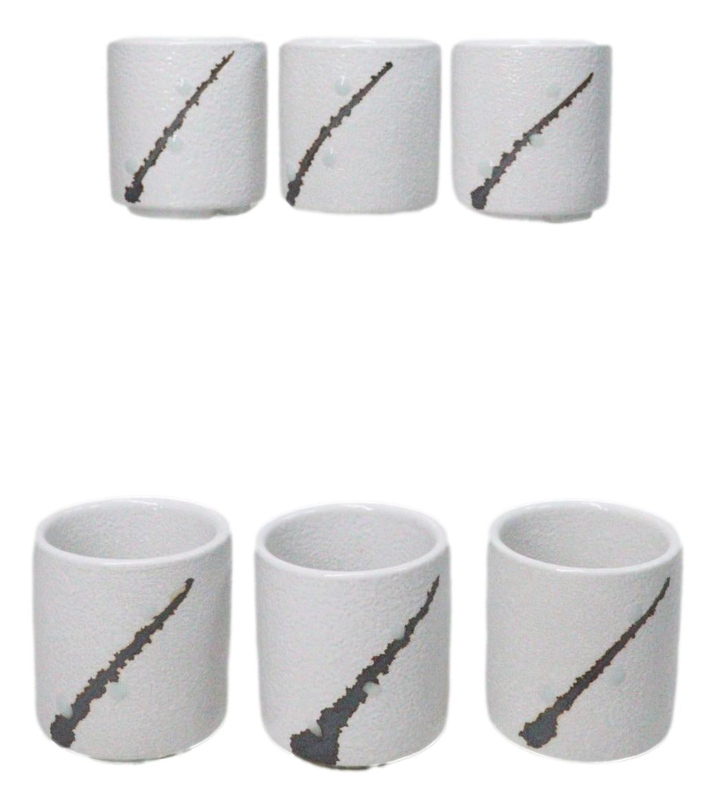 Set of 6 Artistic Snow Yukino Hana Porcelain 1.25oz Ochoko Yuzu Cups