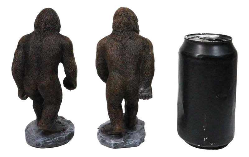 Set of 2 Forest Mythical Creature Sasquatch Bigfoot Cryptid Apes Figurines