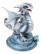 Ebros Baby Blue Sea Rock Dragon Wyrmling Collectible Statue 4.25" Long Figurine