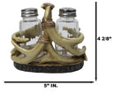 Western Entwined Stag Deer Antlers Glass Salt Pepper Shakers Holder Figurine Set
