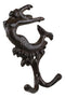 Set Of 2 Cast Iron Mermaid Ariel Above The Waves Rustic Double Wall Coat Hooks