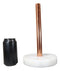 Natural Round White Marble With Copper Tone Metal Rod Modern Paper Towel Holder