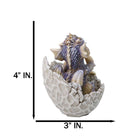 Adorable Blue Baby Dragon Hatchling Cracking Out of Egg Shell Figurine 4"H