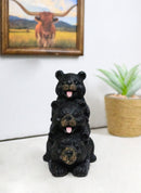 Cabin Companion Playful Black Bear Totem Figurine 3 Stacked Bears Wildlife