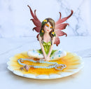 Ebros Sunflower Fairy Jewelry Dish Statue Forest Nymph Soap Dish Figurine 6" Long