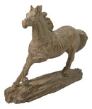 Western Wild And Free Open Grasslands Galloping Horse Faux Wood Figurine 9"L
