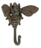 Rustic Cast Iron Cottage Busy Bumblebee Insect Bee Wall Hook Organizer Decor