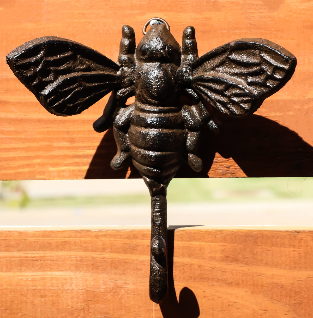 Set Of 2 Rustic Cast Iron Cottage Busy Bumblebee Insect Bee Wall Hooks Organizer - Ebros Gift