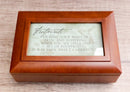 Footprints Inspirational God Carried You Polished Burlwood Musical Trinket Box