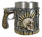 Steampunk Bullets Mohawk Skull War Dog Coffee Mug With Pistol Revolver Handle