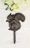 Pack Of 2 Cast Iron Rustic Whimsical Tree Squirrel Chipmunk with Acorn Wall Hook