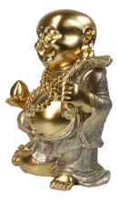 Golden Maitreya Laughing Buddha Bodhisattva Figurine Prosperity Wealth Happiness