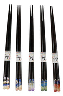 5 Pairs Of Fuji Mountain Miniature Ceramic Rests With Wooden Chopsticks Set