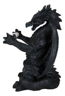 Saurian Servant Gothic Serpentine Dragon Floor Standing Toilet Paper Holder 13"H