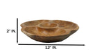 Rustic Live Edge Teak Wood Sectional Serving Dish Divided Snack Tray 4 Parts