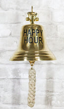 Nautical Marine Antiqued Brass Happy Hour Bell Wall Decor Dinner Bells Accent