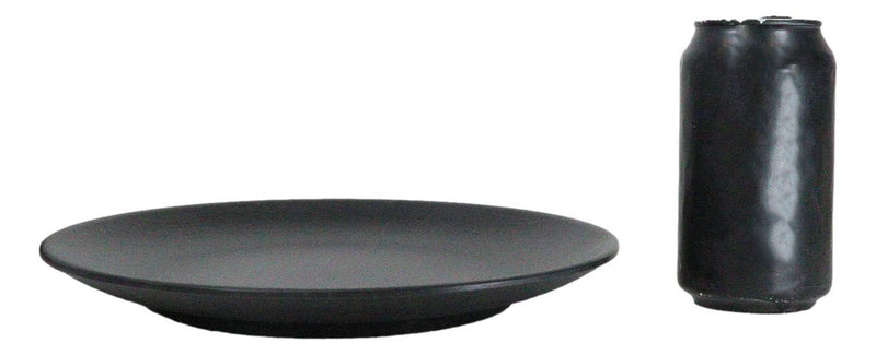 Pack Of 6 Black Silk Melamine Round Dinner Plates 10"D Restaurant Supply
