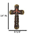 Royal Florentian Rococo Fleur De Lis Classic Faux Wooden Rustic Wall Cross