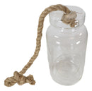 Farmhouse Rustic Country Hanging 11" H Glass Bottle Terrarium With Jute Strings