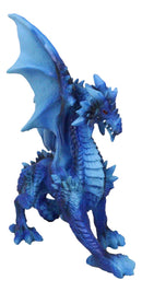 Ancient Guardian Blue Water Elemental Ice Frozen Azure Dragon Prowling Figurine