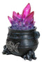 Wicca Triple Moon Pentagram And Zodiac Symbols LED Crystals Cauldron With Toads