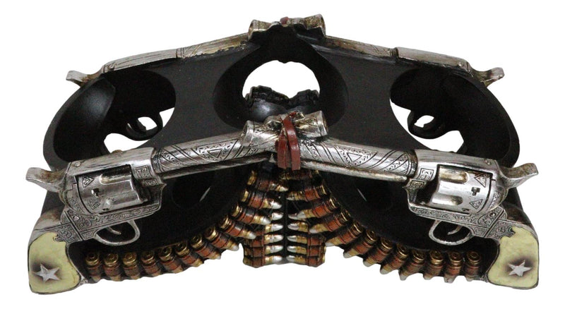 Western Cowboy Double Six Shooter Gun Pistols With Bullets 2 Slots Wine Holder