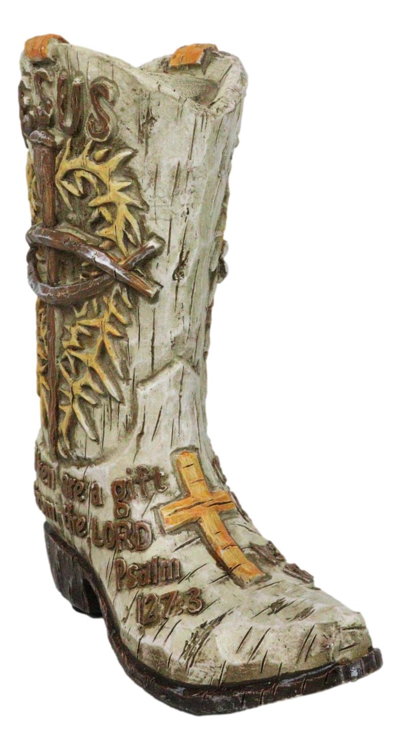 Western Spike Nail Ichthys Fish Crown Of Thorns Jesus Cowboy Boot Money Bank