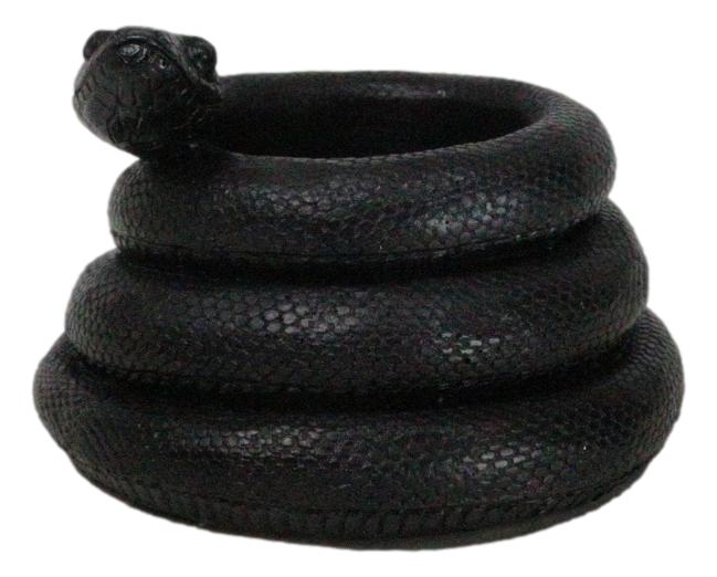 Pack Of 2 Witchcraft Dark Magic Black Coiled Snake Tea Light Votive Candleholder