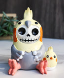 Furrybones Cheeky The Chicken Hen With Chick In Egg Skeleton Furry Bone Figurine