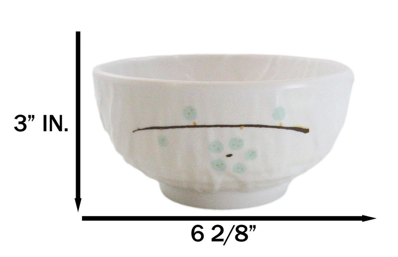 Set Of 6 Modern Yukino Hana Melamine Soup Pasta Salad Cereal Bowls 26oz 6"D