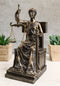Ebros Seated Lady Justice in Blindfold with Scales and Sword Statue 8.25" Tall