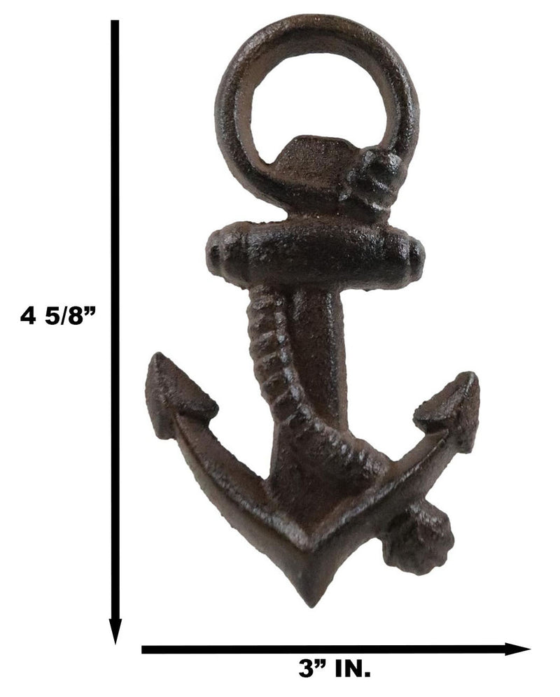 Rustic Cast Iron Nautical Coastal Marine Ship Anchor Beer Bottle Opener Set Of 2