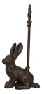 Rustic Cast Iron Bunny Hare Rabbit Door Stop Or Porter With Long Handle