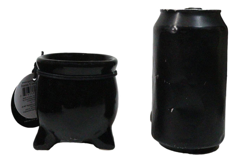 Pack of 12 Ceramic Witch Halloween Black Magic Cauldron Scented Pillar Candles
