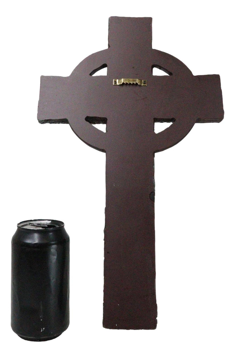 Southwestern Aztec Vector Wheel Trinity Turquoise Floral Faux Leather Wall Cross