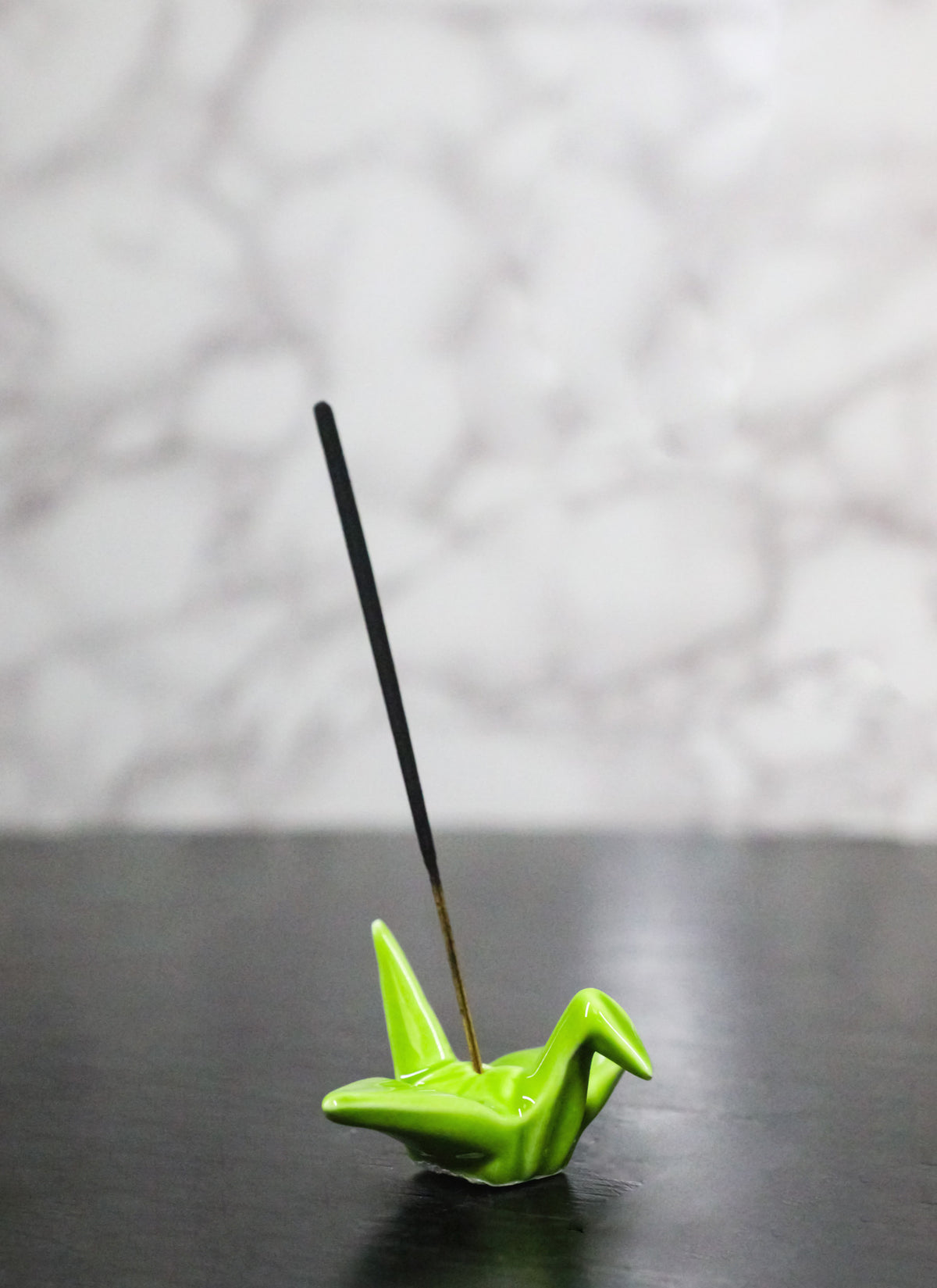 Ebros Set of 4 Ceramic Green Japanese Origami Crane Incense Stick Holders