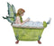 Whimsical Green Fairy Bathing in Tub With Pixie Frog Figurine By Amy Brown