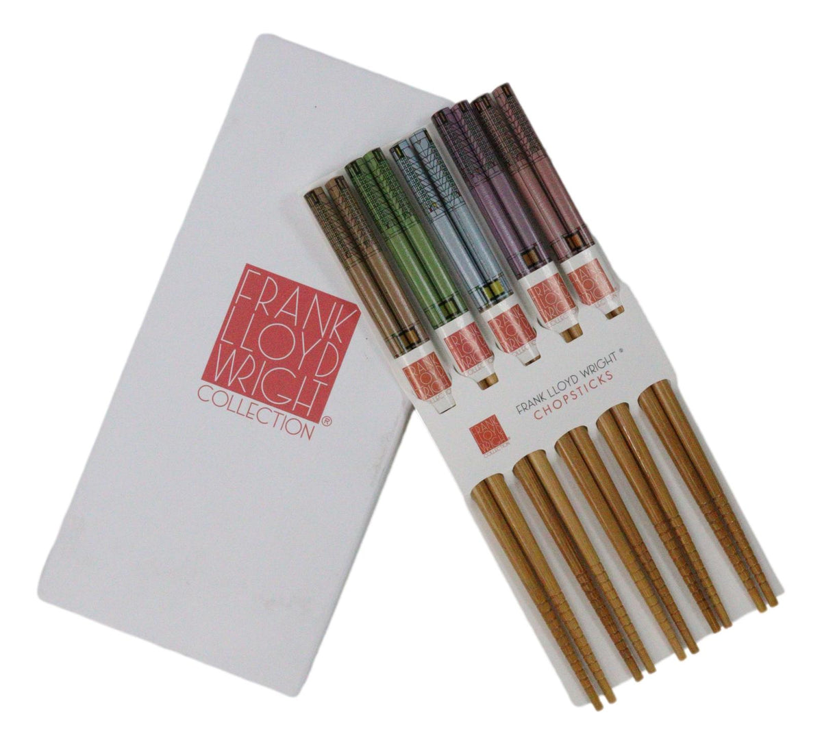 5 Pairs Of Tree Of Life Martin House Frank Wright Ridged Wooden Chopsticks Set