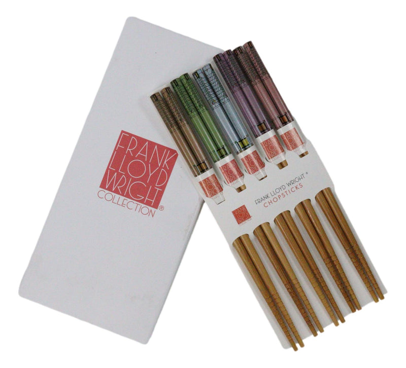 5 Pairs Of Tree Of Life Martin House Frank Wright Ridged Wooden Chopsticks Set