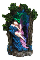 Sleeping Pink Fairy On Blue Crystals Enchanted Tree LED Backflow Incense Burner
