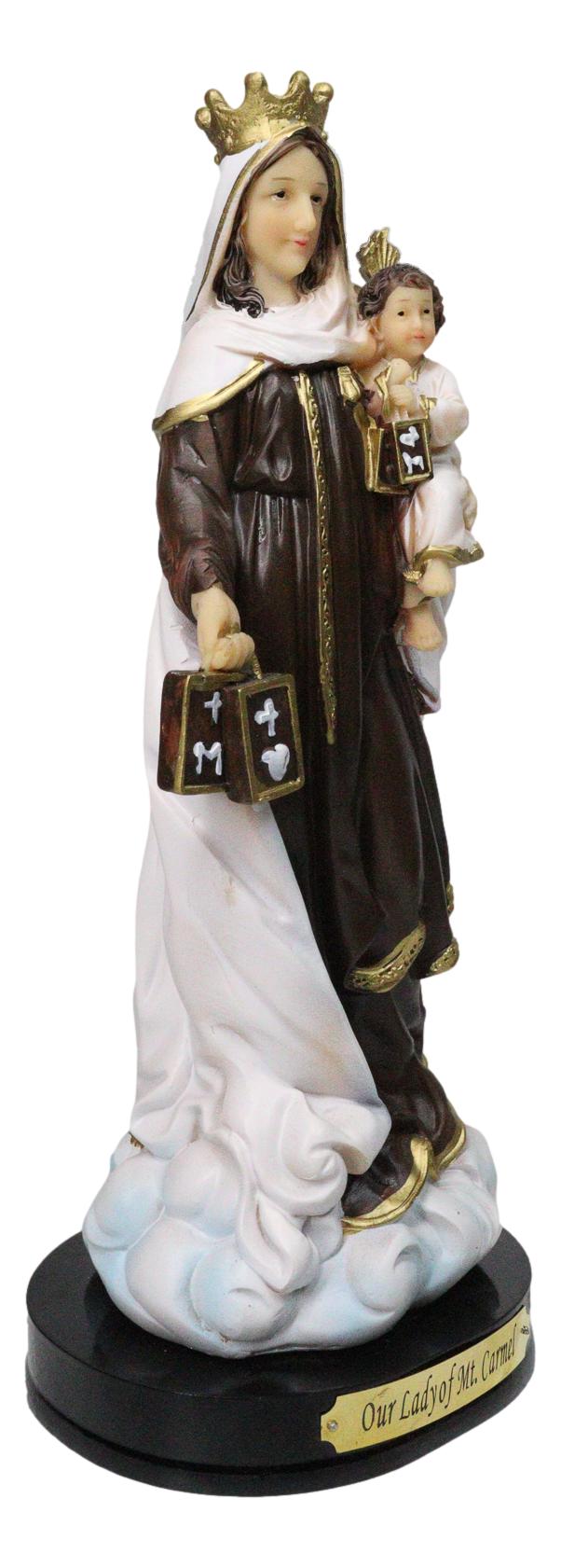 Our Lady of Mount Carmel Virgin Mary Carrying Child Jesus Figurine with Base