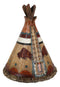 Rustic Western Bison Tribal Indian Teepee Hut Money Coin Savings Bank Figurine