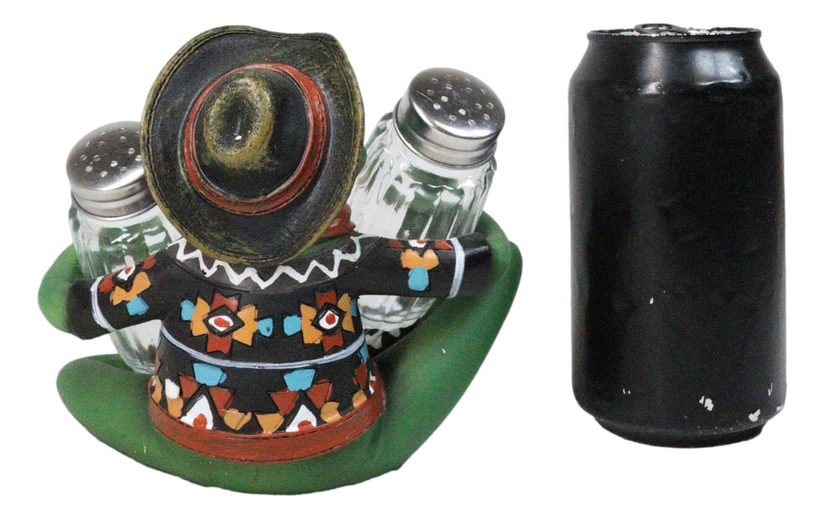 Cowboy Toad Frog With Hat Boots And Southwest Serape Salt Pepper Shakers Holder