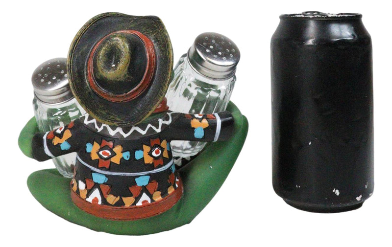 Cowboy Toad Frog With Hat Boots And Southwest Serape Salt Pepper Shakers Holder