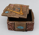 Ebros Stonemasons Masonic Small Decorative Box Jewelry Trinket 4" Long