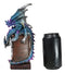 Spell Caster Metallic Ocean Dragon Perching On Necromancy Skull Books Figurine