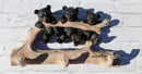 Rustic 3 Naughty Black Bears Dangling On Tree Branch 3 Pegs Triple Wall Hook