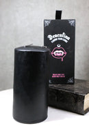 Large Gothic Draculina Pink Vampire Tears Black Unscented Pillar Candle 6"H